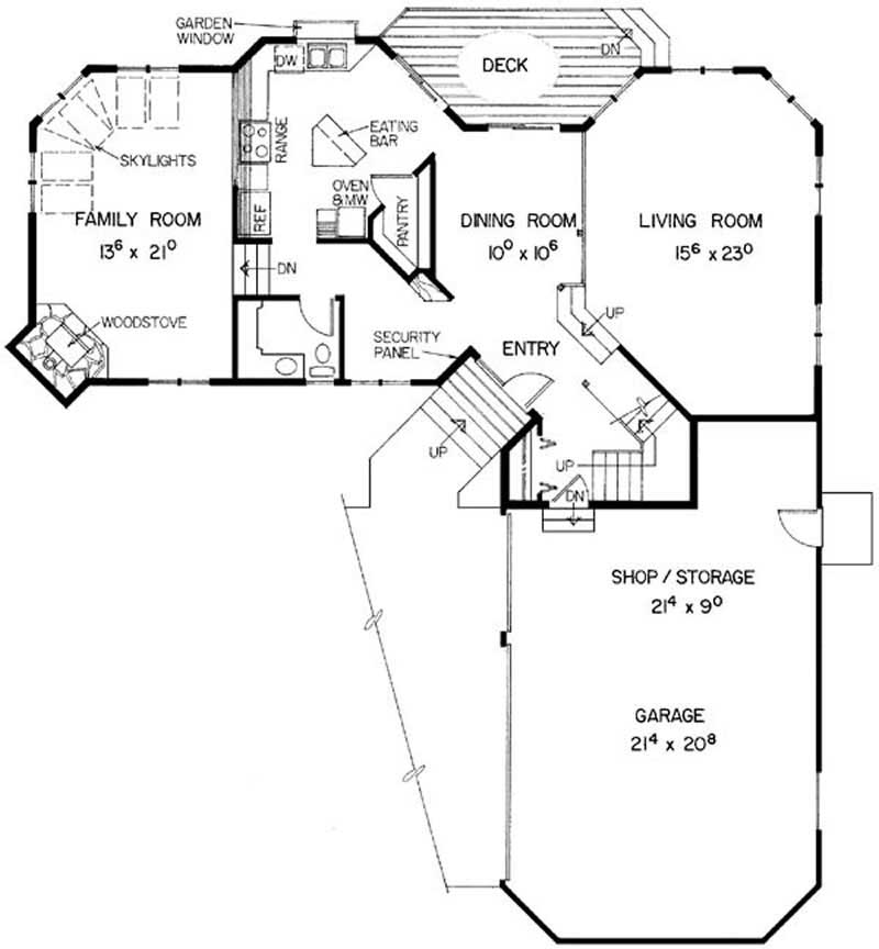 Floor Plan First Story of Contemporary Plan #145-1467