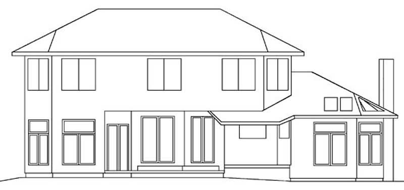 Home Plan Rear Elevation of this 3-Bedroom,2118 Sq Ft Plan -145-1467