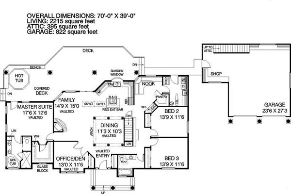 Floor Plan First Story of Contemporary Plan #145-1473