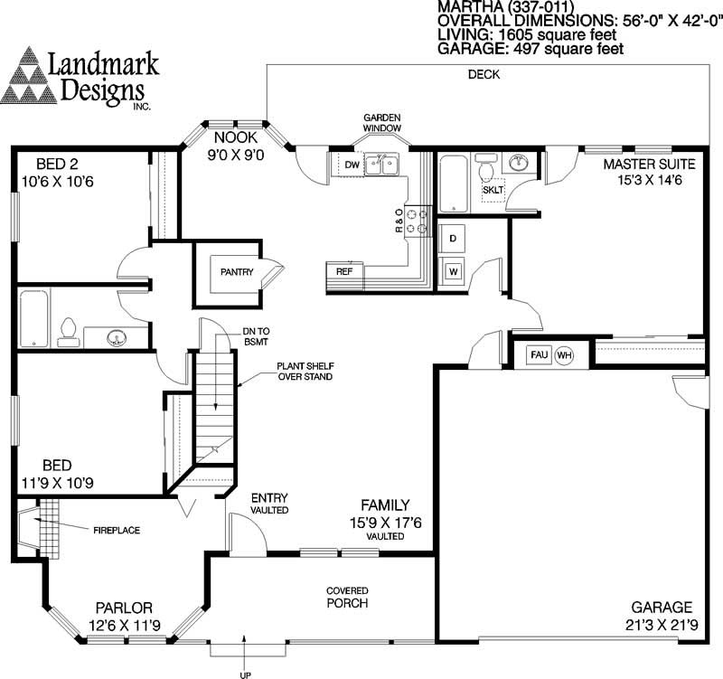 Floor Plan First Story of Country Plan #145-1474
