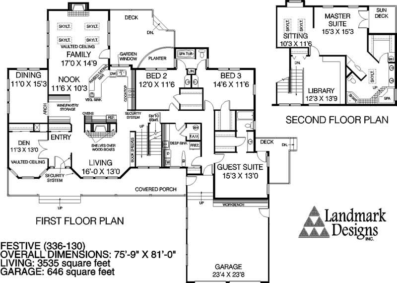 Floor Plan First Story of Country Plan #145-1479