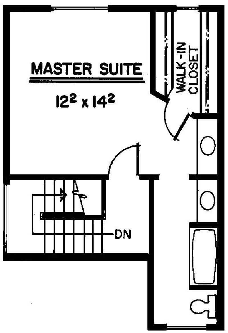 Floor Plan Second Story of Small House Plans #145-1481
