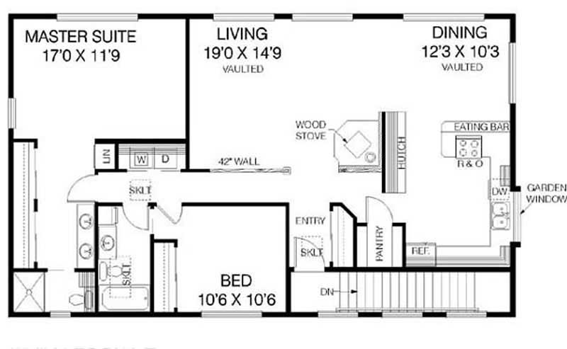 Floor Plan First Story of Contemporary Plan #145-1491