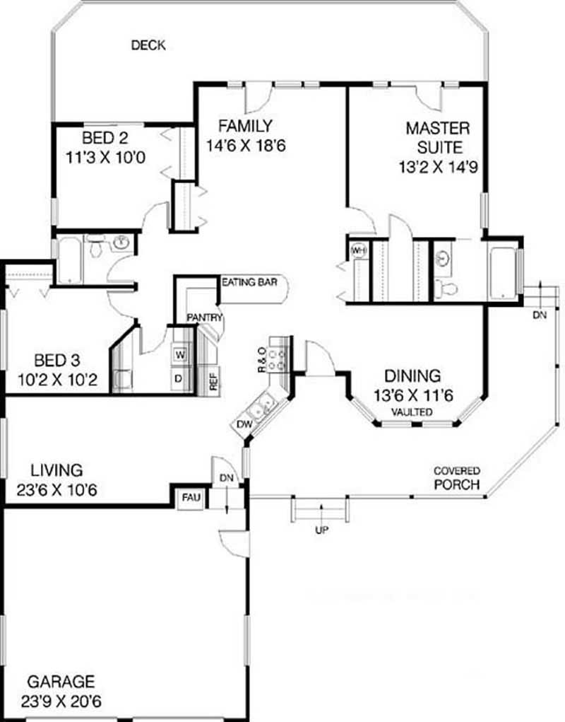 Floor Plan First Story of Country Plan #145-1493