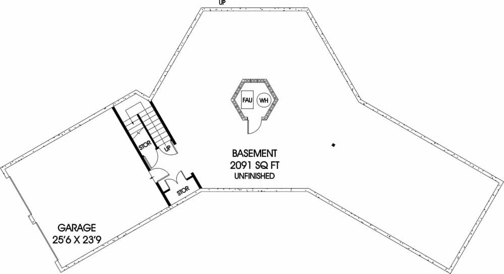 Floor Plan Basement of Vacation Homes Plan #145-1500