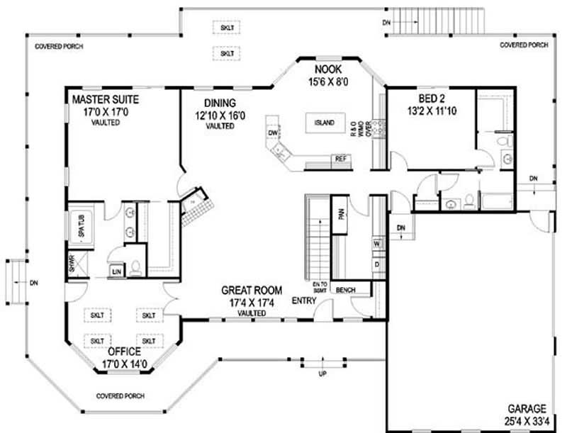 Floor Plan First Story of Country Plan #145-1501