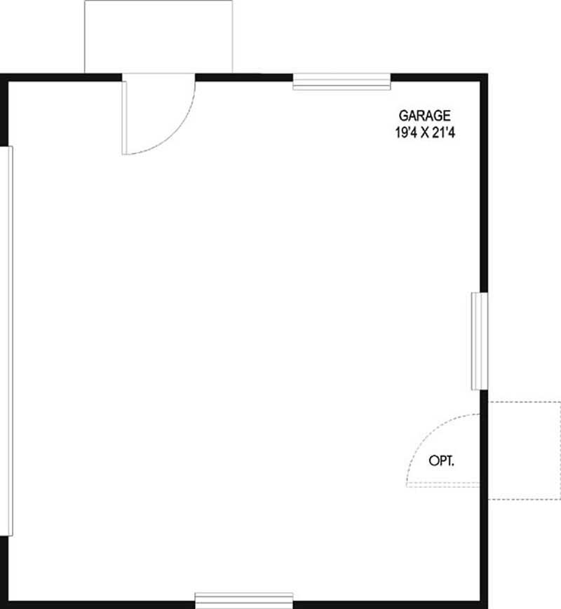Floor Plan First Story of Garage Plan #145-1505