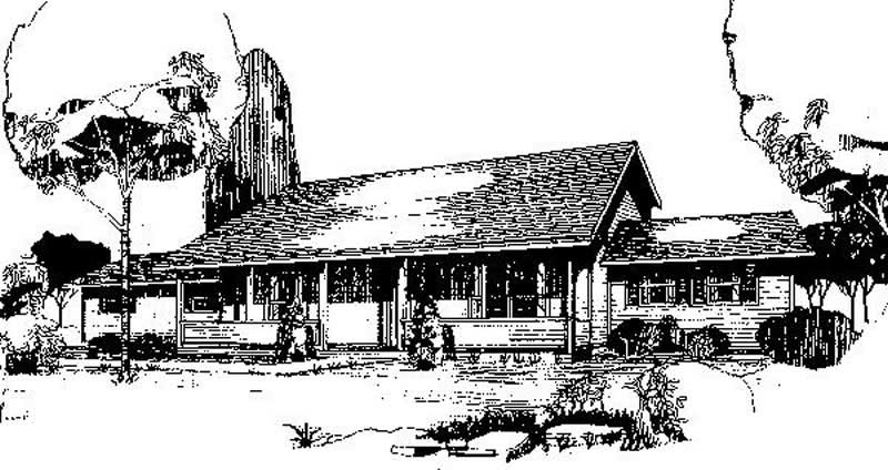 Front view of Contemporary home (ThePlanCollection: House Plan #145-1506)