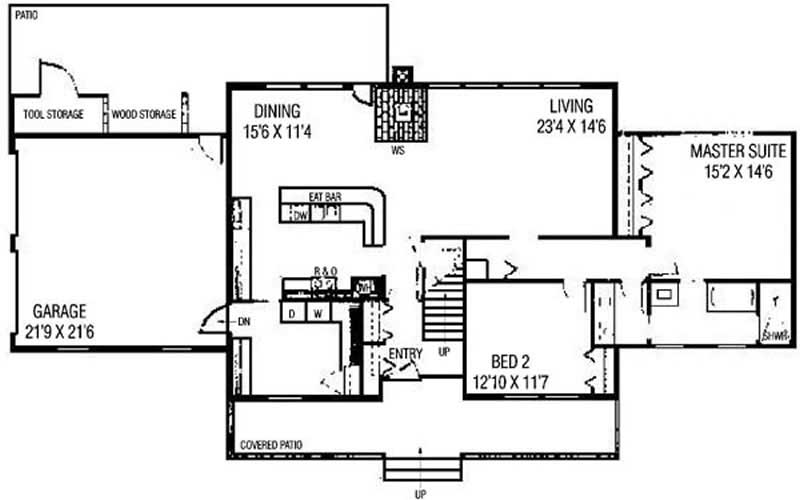 Floor Plan First Story of Contemporary Plan #145-1506