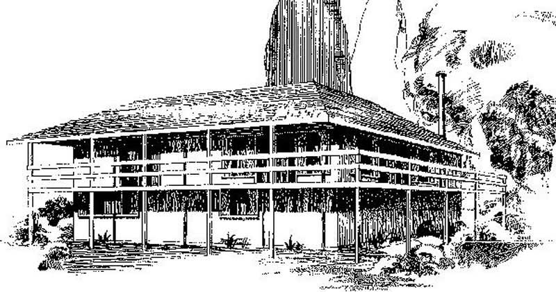 Front view of Southern home (ThePlanCollection: House Plan #145-1507)