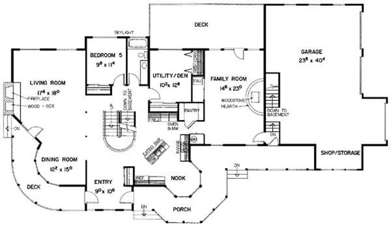 Floor Plan First Story of Victorian Plan #145-1508