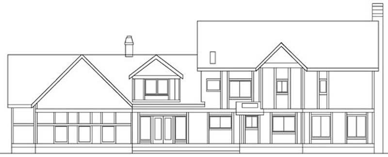 Home Plan Rear Elevation of this 5-Bedroom,3324 Sq Ft Plan -145-1508