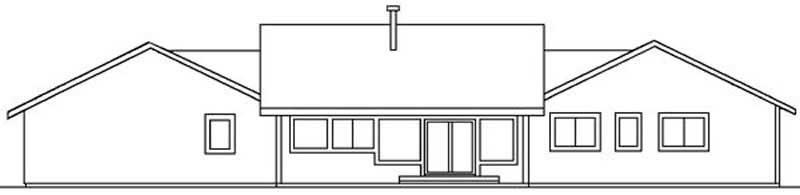 Home Plan Rear Elevation of this 3-Bedroom,1620 Sq Ft Plan -145-1510