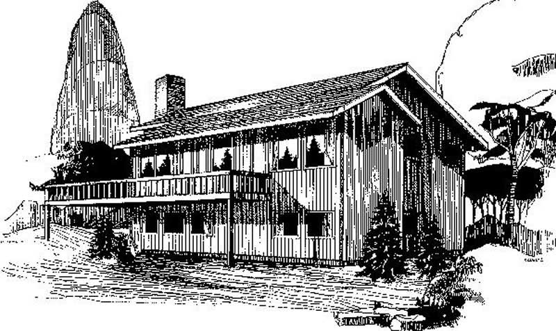 Front view of Contemporary home (ThePlanCollection: House Plan #145-1511)