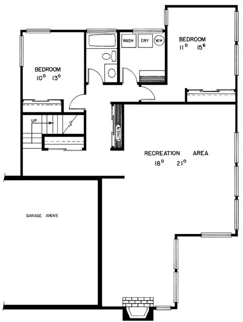 Floor Plan Basement of Contemporary Plan #145-1511