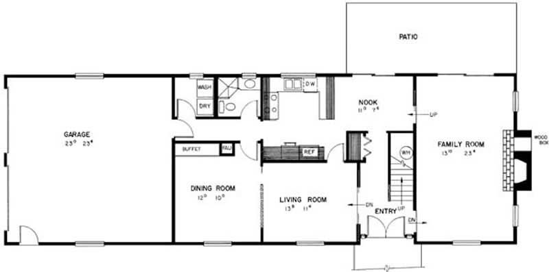 Floor Plan First Story of Country Plan #145-1512