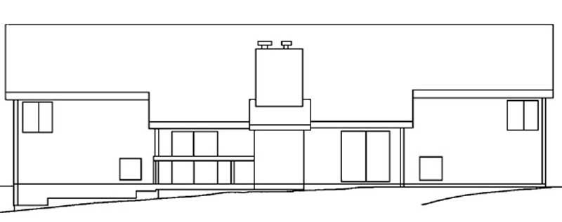 Home Plan Rear Elevation of this 2-Bedroom,2644 Sq Ft Plan -145-1513
