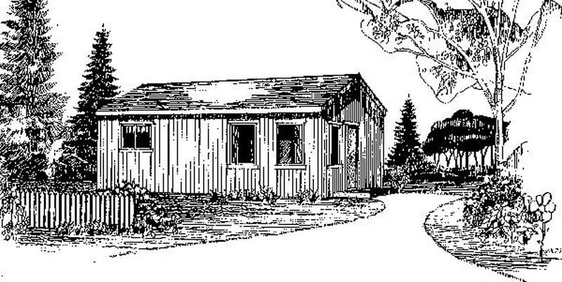 Front view of Vacation Homes home (ThePlanCollection: House Plan #145-1514)