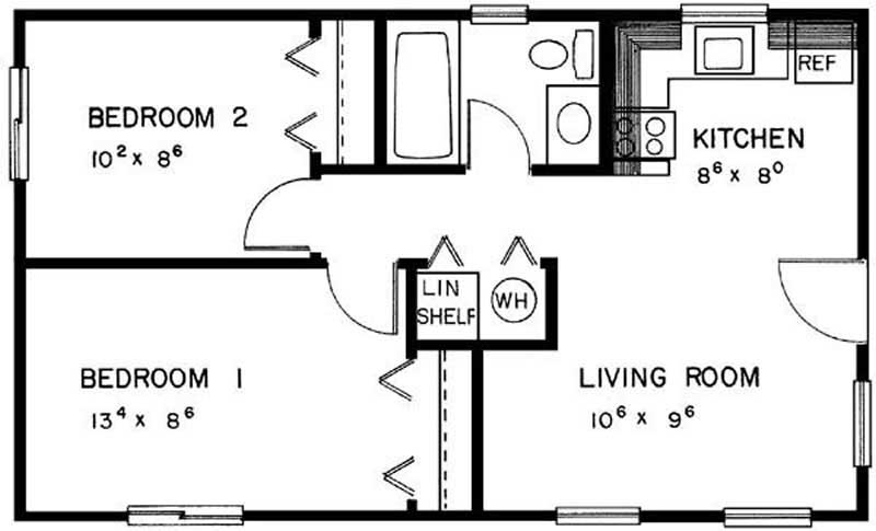 Floor Plan First Story of Vacation Homes Plan #145-1514