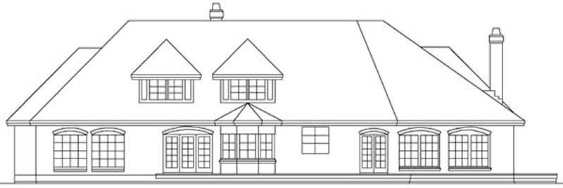 Home Plan Rear Elevation of this 4-Bedroom,3489 Sq Ft Plan -145-1515