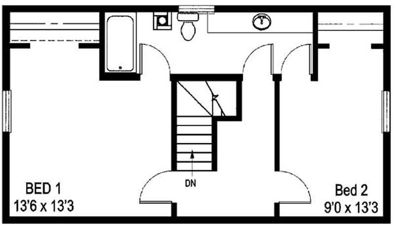 Floor Plan Second Story of Farmhouse Plan #145-1516