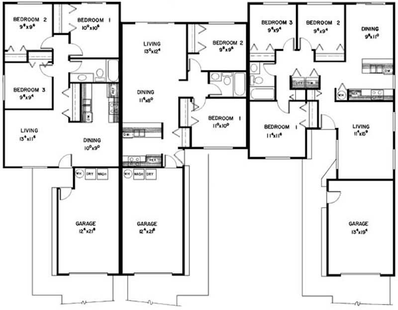 Floor Plan First Story of Multi-Unit Plan #145-1518