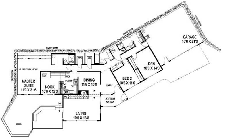 Floor Plan First Story of Contemporary Plan #145-1519