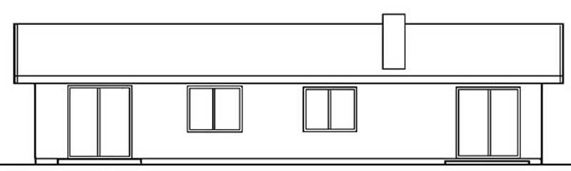 Home Plan Rear Elevation of this 3-Bedroom,1272 Sq Ft Plan -145-1520