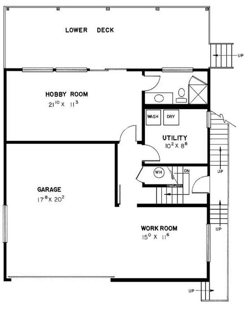 Floor Plan First Story of Log Cabin Plan #145-1522