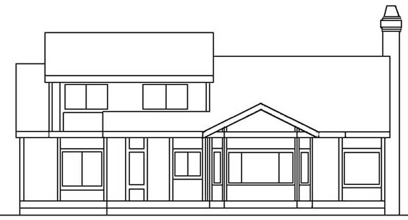 Home Plan Rear Elevation of this 3-Bedroom,2291 Sq Ft Plan -145-1523