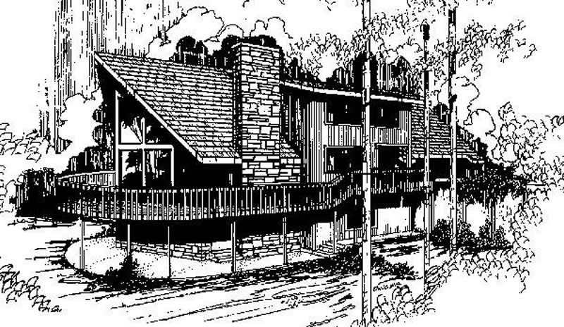 Front view of Contemporary home (ThePlanCollection: House Plan #145-1526)