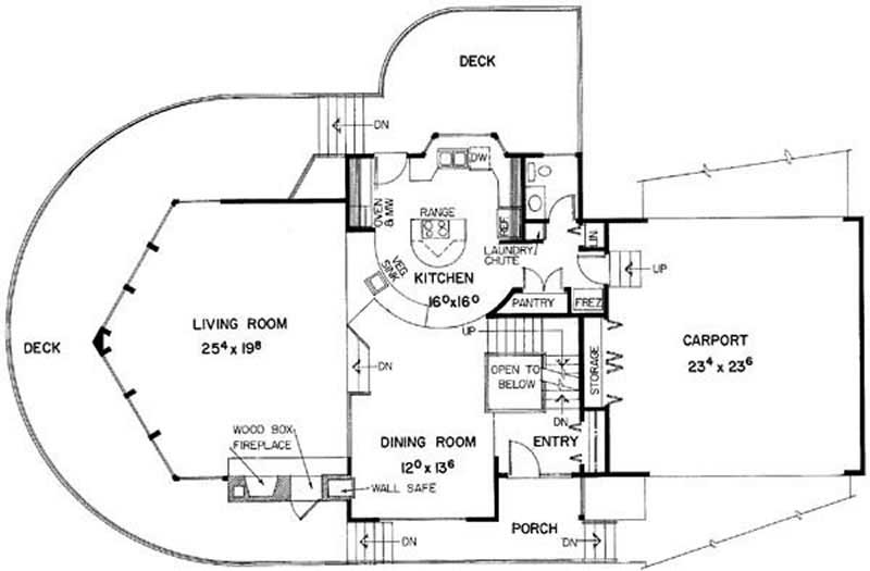 Floor Plan First Story of Contemporary Plan #145-1526