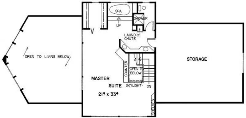 Floor Plan Second Story of Contemporary Plan #145-1526