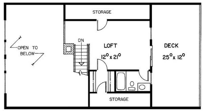 Floor Plan Second Story of Vacation Homes Plan #145-1529