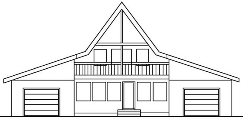 Home Plan Rear Elevation of this 3-Bedroom,2091 Sq Ft Plan -145-1529