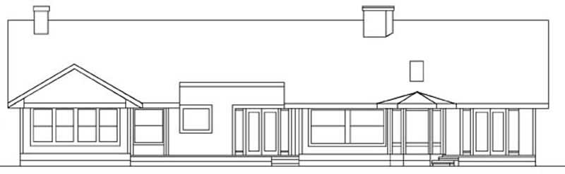 Home Plan Rear Elevation of this 3-Bedroom,2476 Sq Ft Plan -145-1532