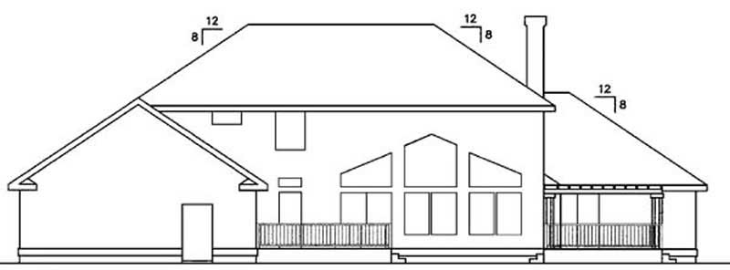 Home Plan Rear Elevation of this 3-Bedroom,2469 Sq Ft Plan -145-1536