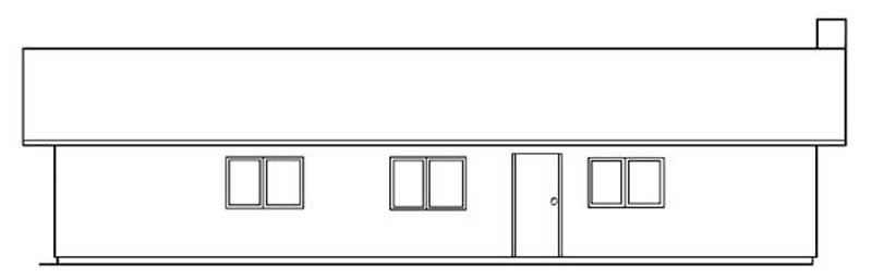 Home Plan Rear Elevation of this 3-Bedroom,1270 Sq Ft Plan -145-1539