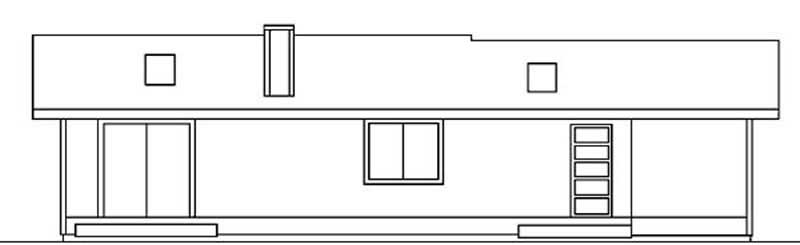 Home Plan Rear Elevation of this 3-Bedroom,1349 Sq Ft Plan -145-1540