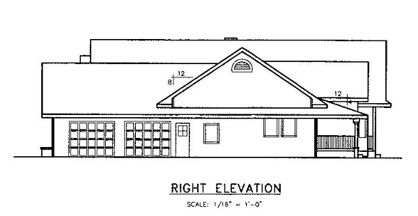 Home Plan Right Elevation of this 3-Bedroom,2778 Sq Ft Plan -145-1555