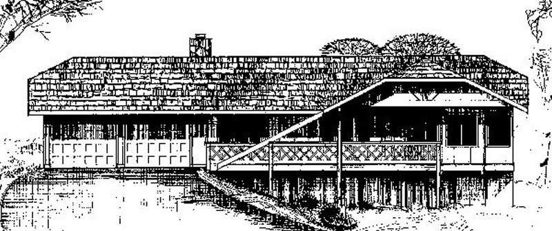 Front view of Contemporary home (ThePlanCollection: House Plan #145-1558)
