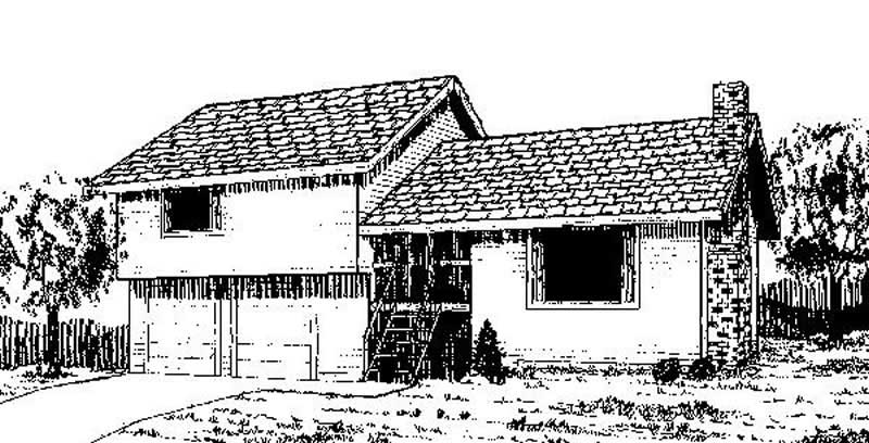 Front view of Contemporary home (ThePlanCollection: House Plan #145-1559)