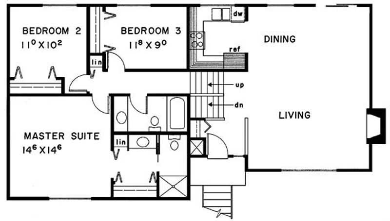 Floor Plan First Story of Contemporary Plan #145-1559