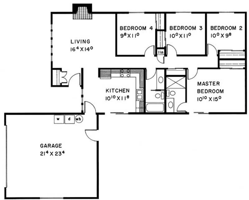 Floor Plan First Story of Contemporary Plan #145-1560