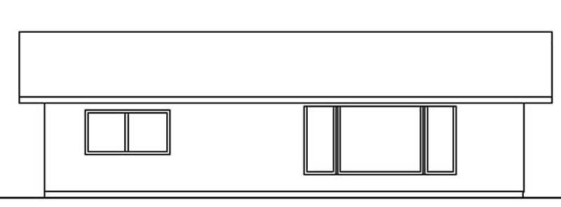 Home Plan Rear Elevation of this 2-Bedroom,1030 Sq Ft Plan -145-1561