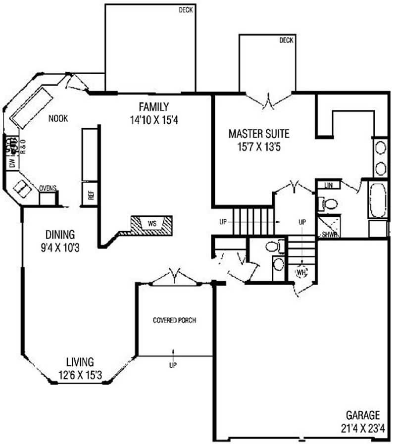 Floor Plan First Story of Traditional Plan #145-1562