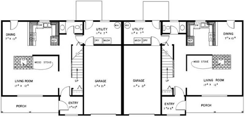 Floor Plan First Story of Multi-Unit Plan #145-1566
