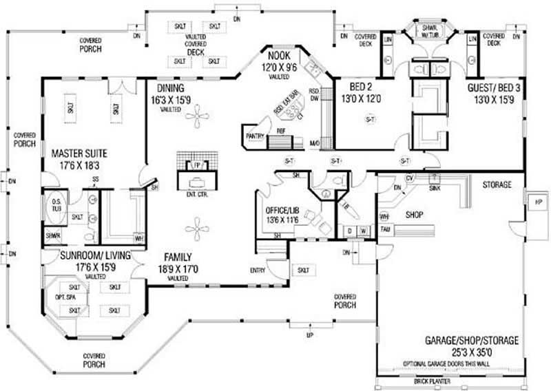 Floor Plan First Story of Country Plan #145-1567