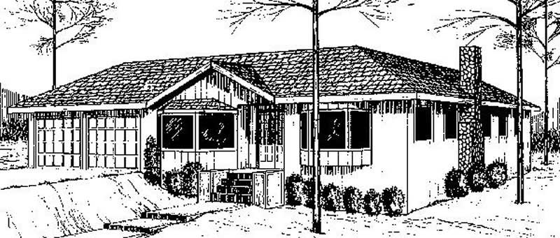 Front view of Contemporary home (ThePlanCollection: House Plan #145-1568)