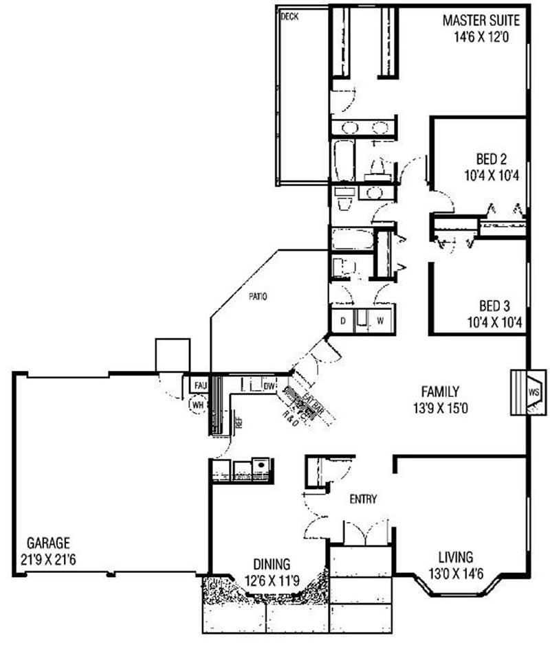 Floor Plan First Story of Contemporary Plan #145-1568